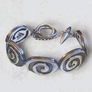 Silpada 925 Sterling Silver Swirl 7" Bracelet